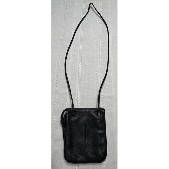 Vintage Fossil Black Leather Small Crossbody Bag Purse Supple Luxury Classic - Picture 3 of 13